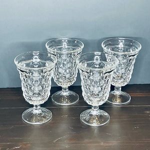 Fostoria American Clear Glass Pattern 4 Footed Tumbler Glasses 12 ounce